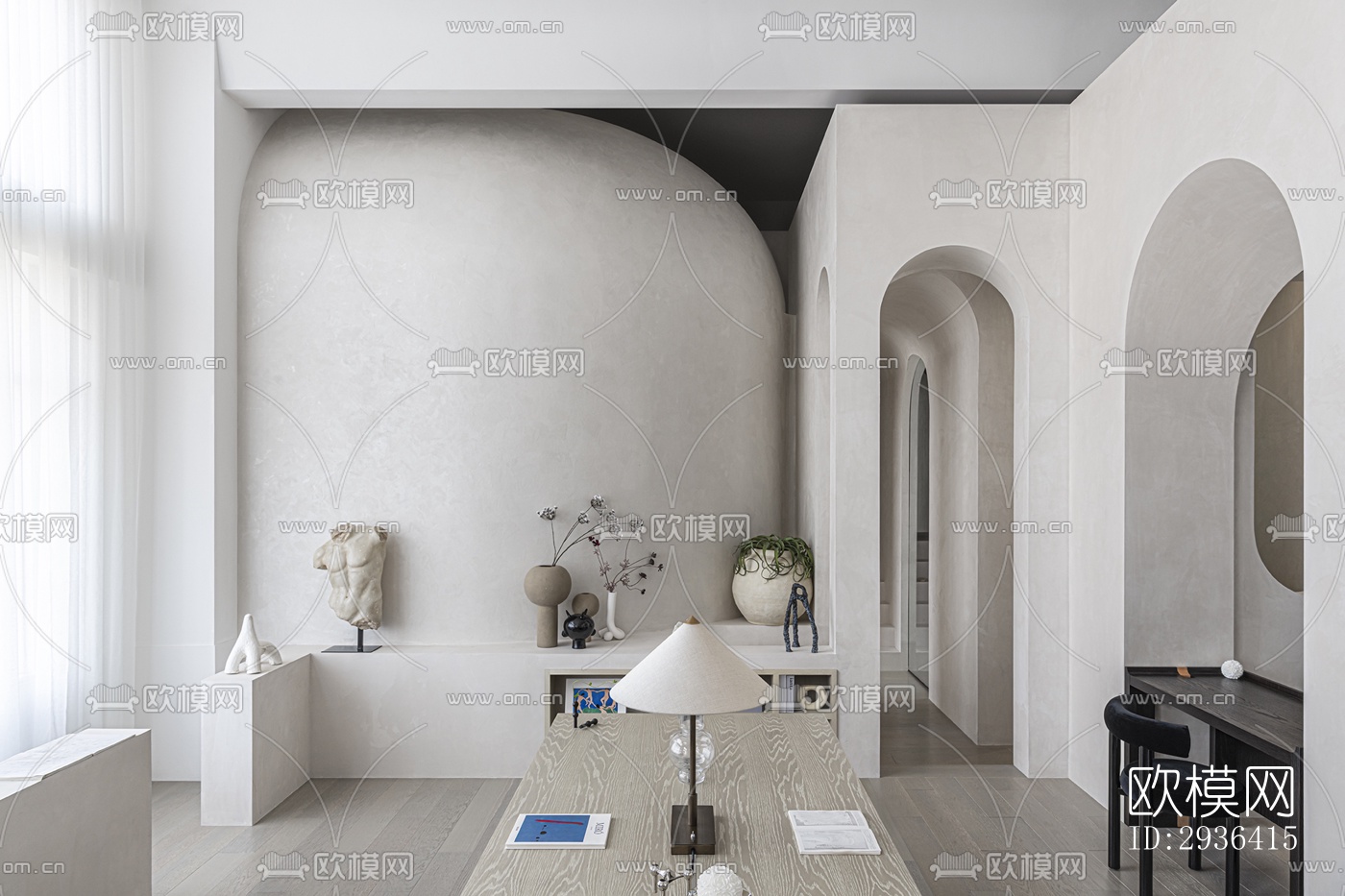 侘寂办公区效果图下载（渲染图17）