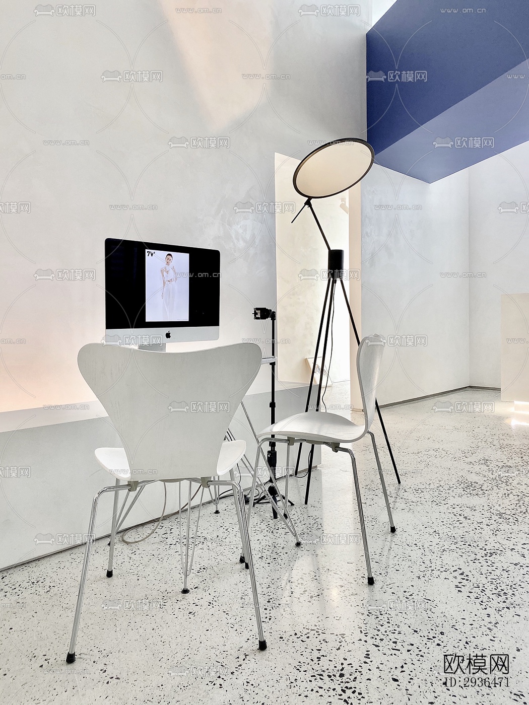 现代办公区效果图下载（渲染图5）