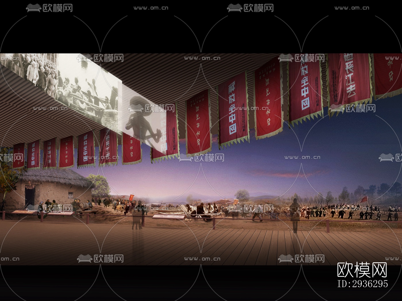 新中式美术博物馆效果图下载（渲染图4）