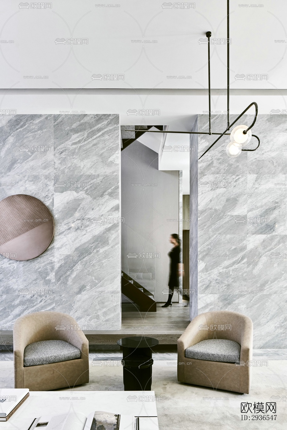 新中式商务大堂效果图下载（渲染图2）