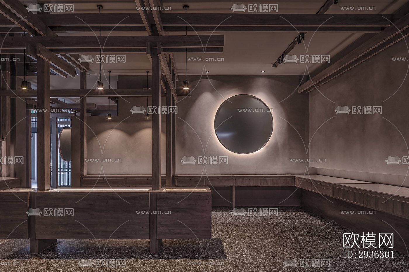 新中式美术博物馆效果图下载（渲染图1）