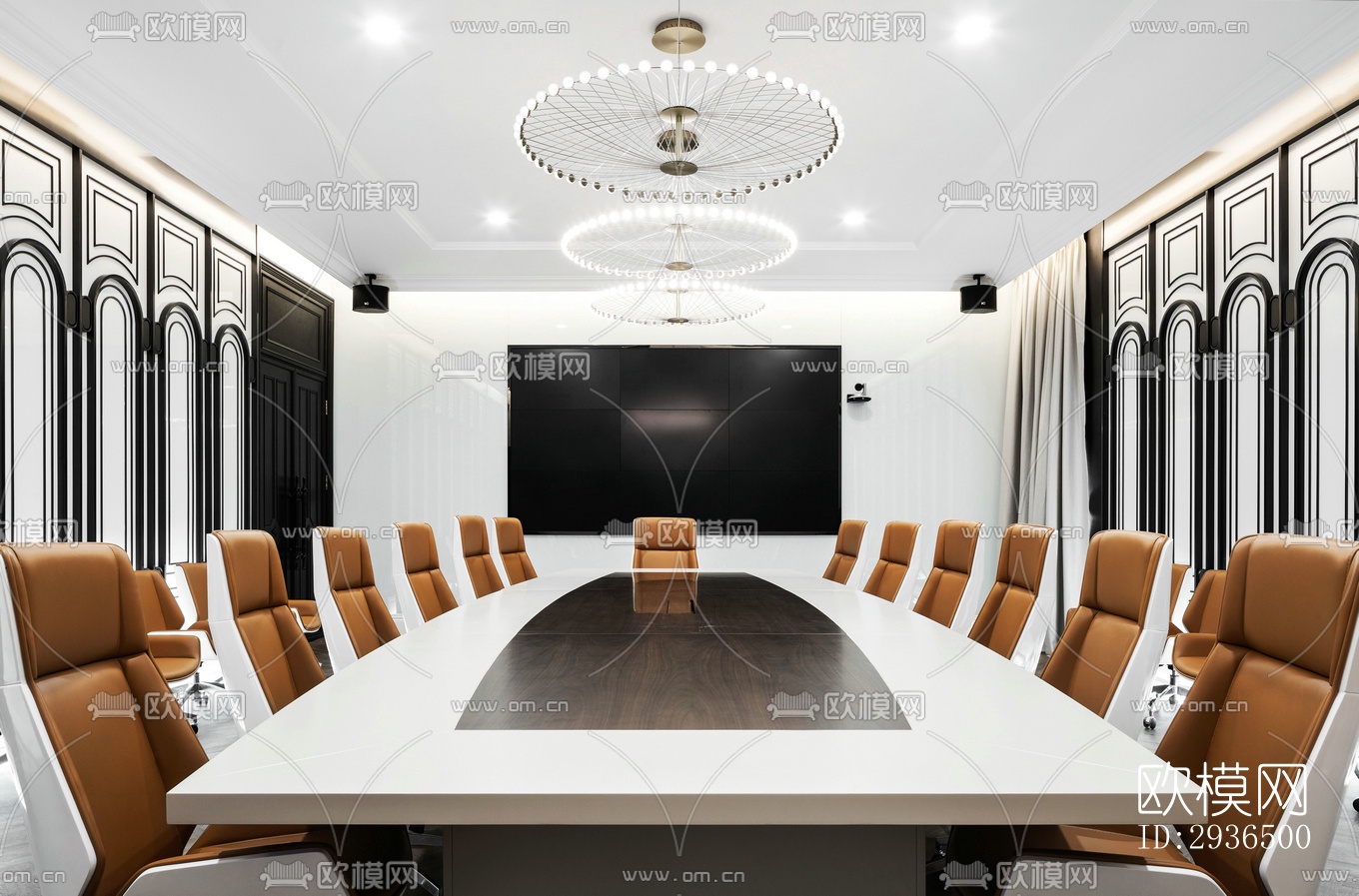 现代办公区效果图下载（渲染图13）