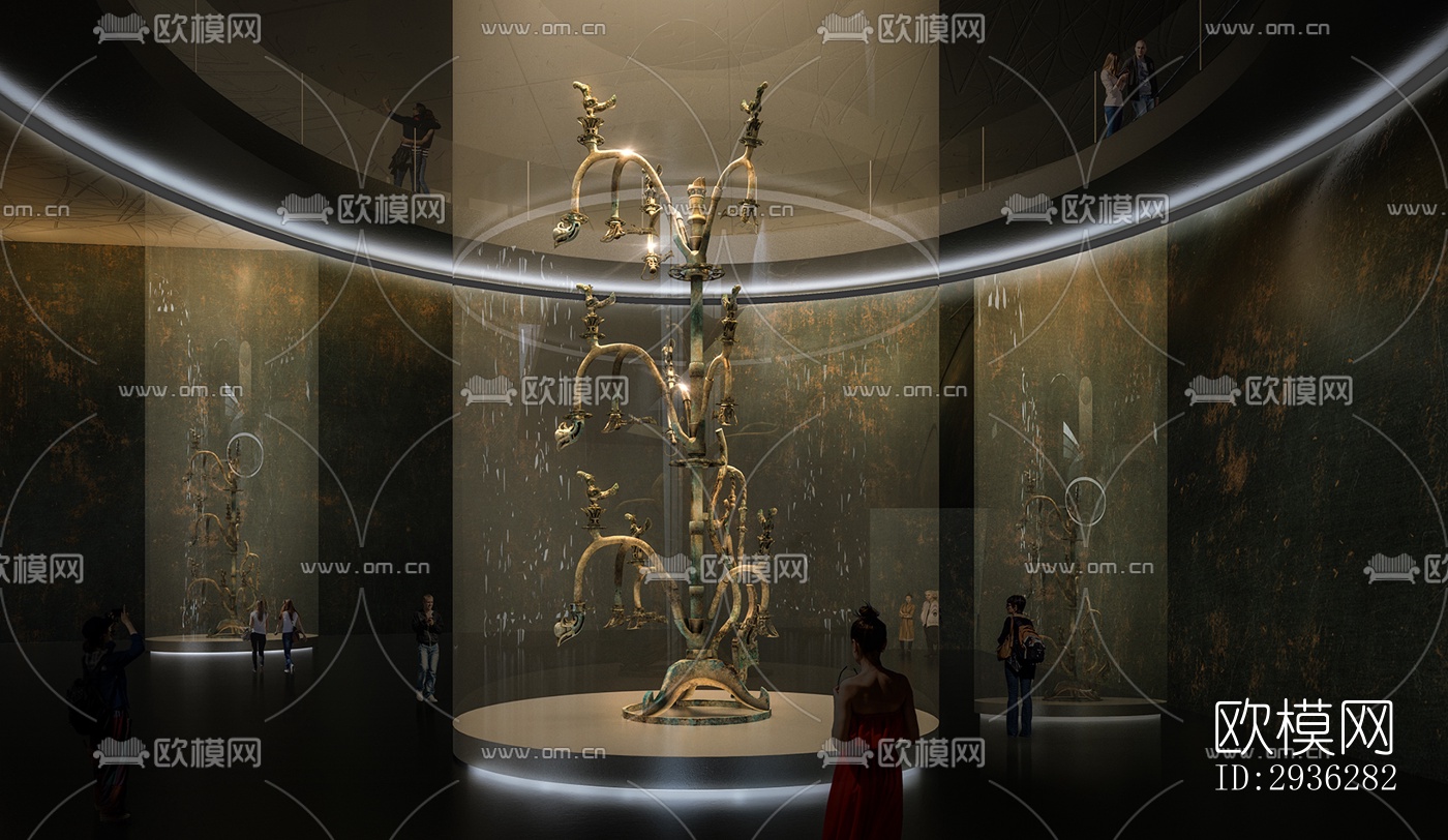 新中式美术博物馆效果图下载（渲染图7）