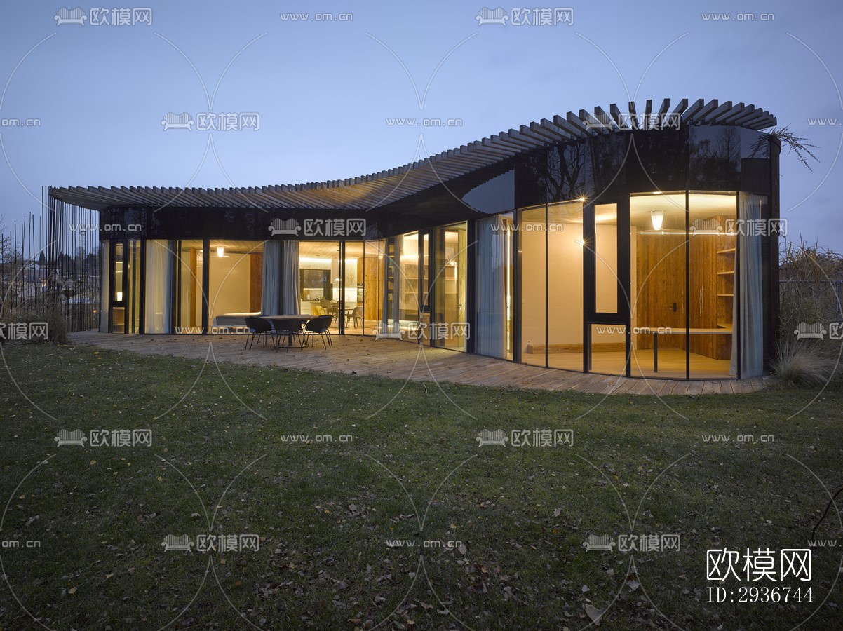 现代居住建筑效果图下载（渲染图4）