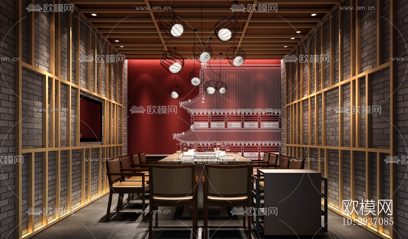 中式火锅烤肉效果图下载（渲染图6）