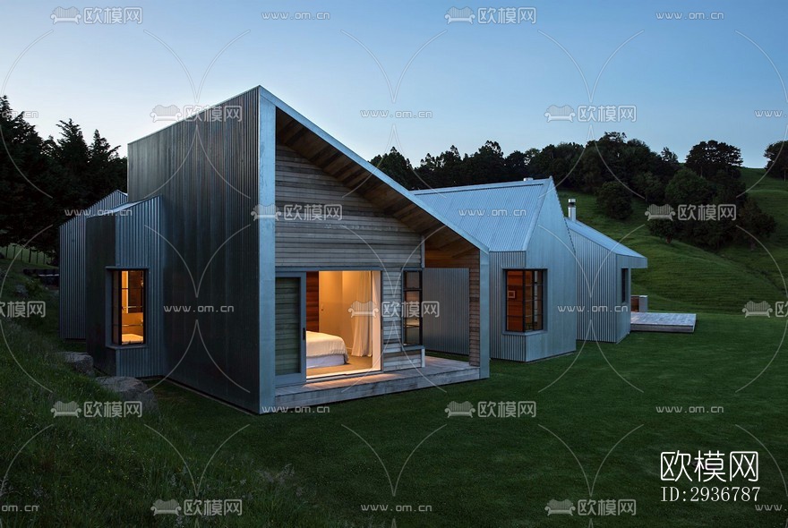 美式居住建筑效果图下载（渲染图3）