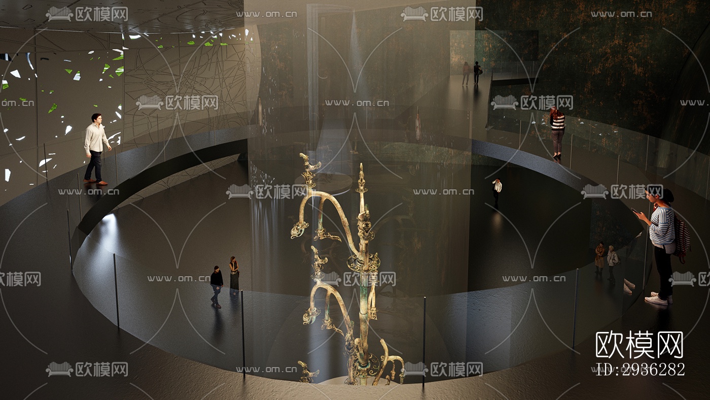 新中式美术博物馆效果图下载（渲染图9）