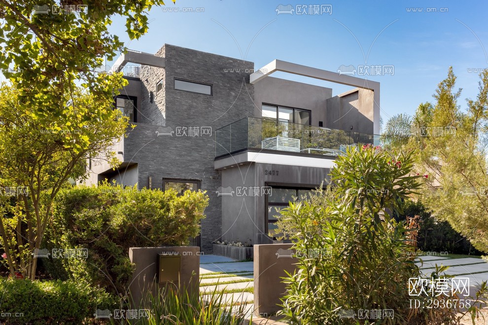 现代居住建筑效果图下载（渲染图10）