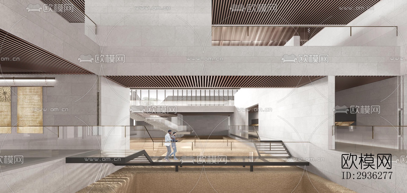 新中式美术博物馆效果图下载（渲染图9）