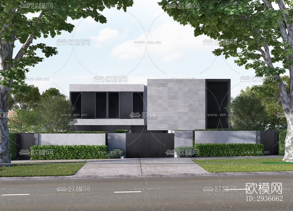 现代居住建筑效果图下载（渲染图10）