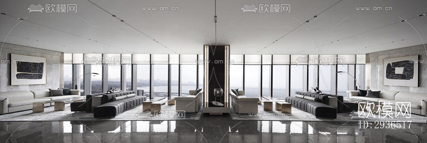 现代办公区效果图下载（渲染图12）