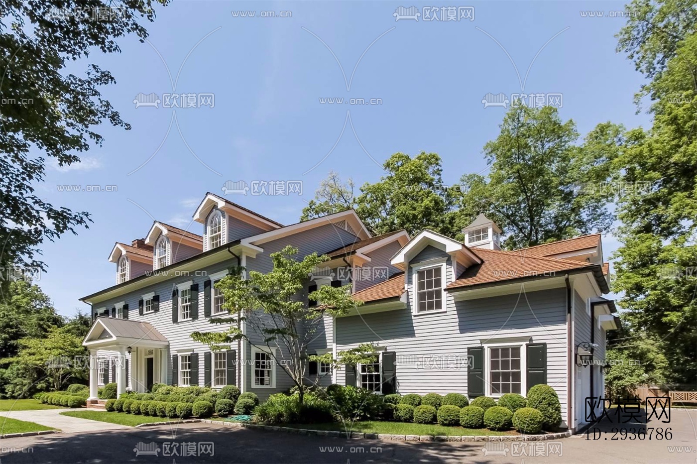 美式居住建筑效果图下载（渲染图9）