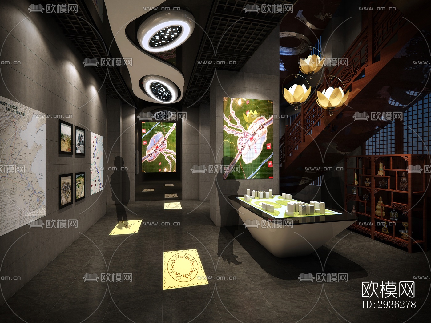 新中式美术博物馆效果图下载（渲染图8）