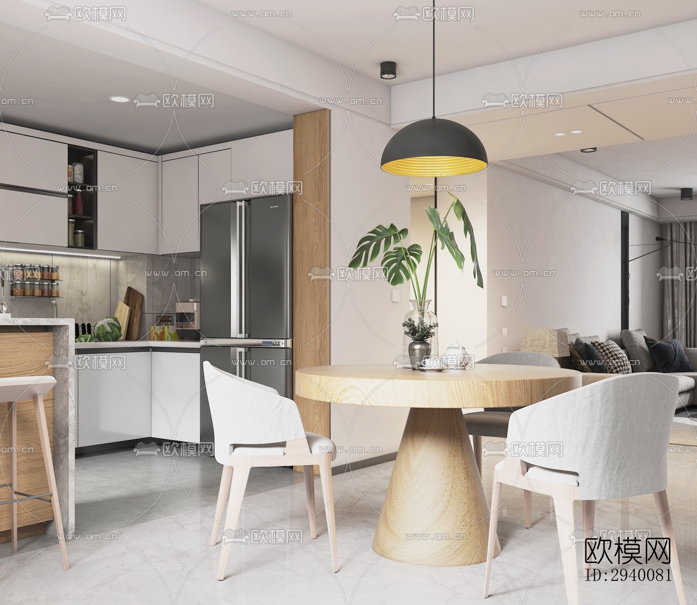 北欧平层效果图下载（渲染图10）