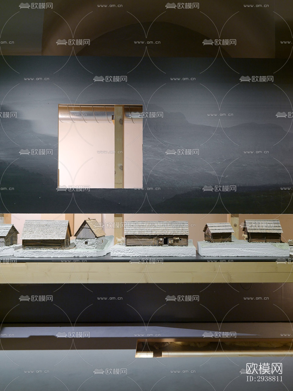 高级灰展览展厅效果图下载（渲染图4）