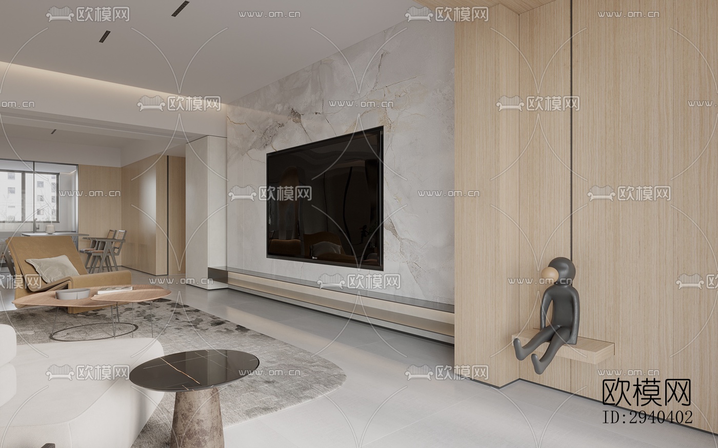 现代平层效果图下载（渲染图5）