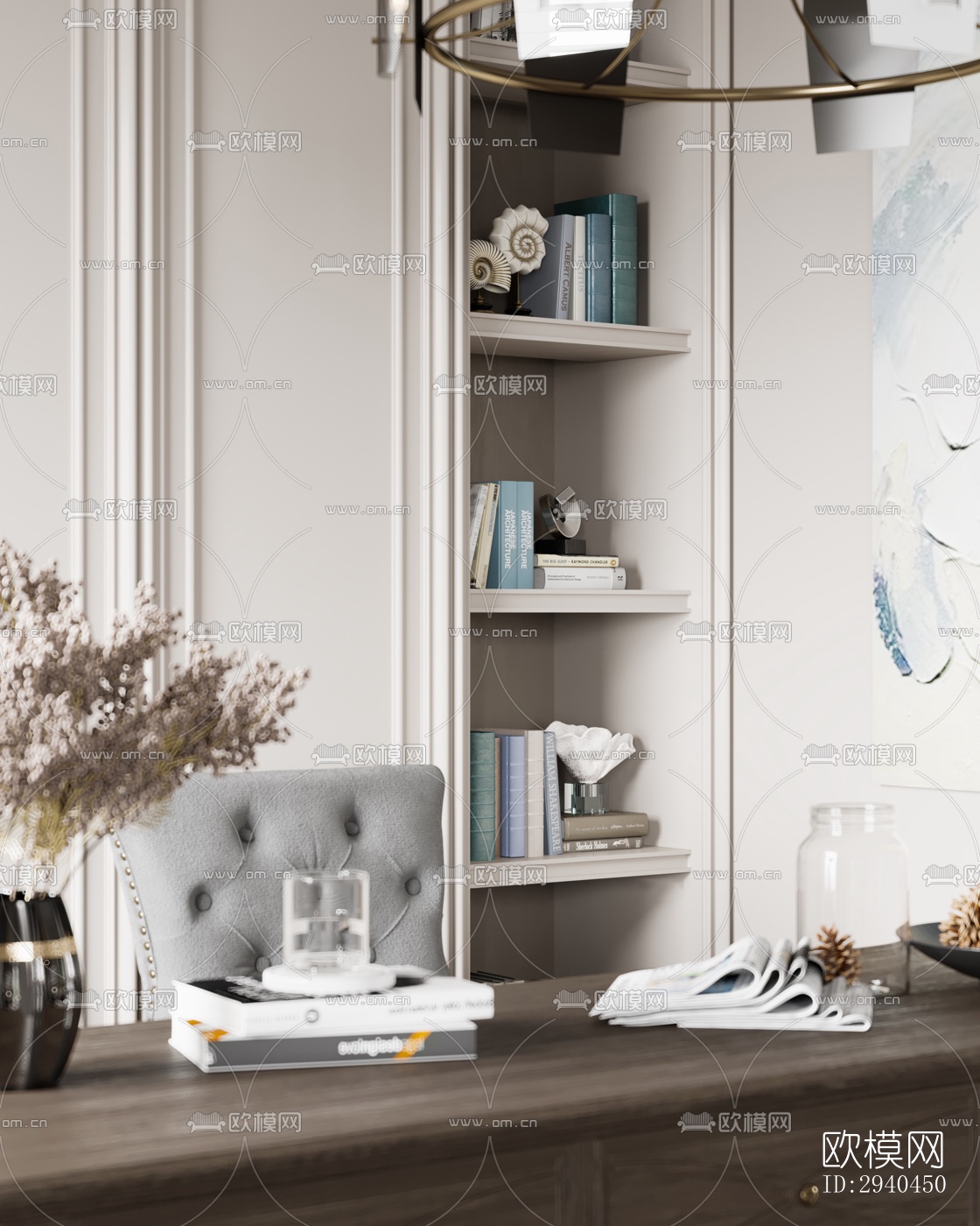 美式平层效果图下载（渲染图4）