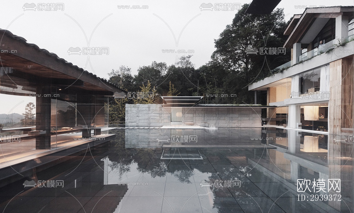 中式酒店民宿效果图下载（渲染图13）