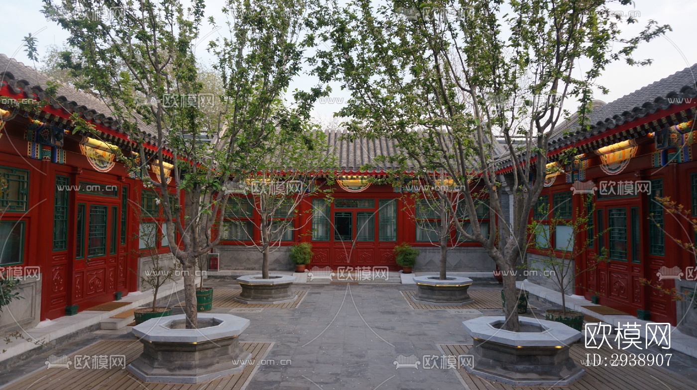 中式酒店民宿效果图下载（渲染图5）