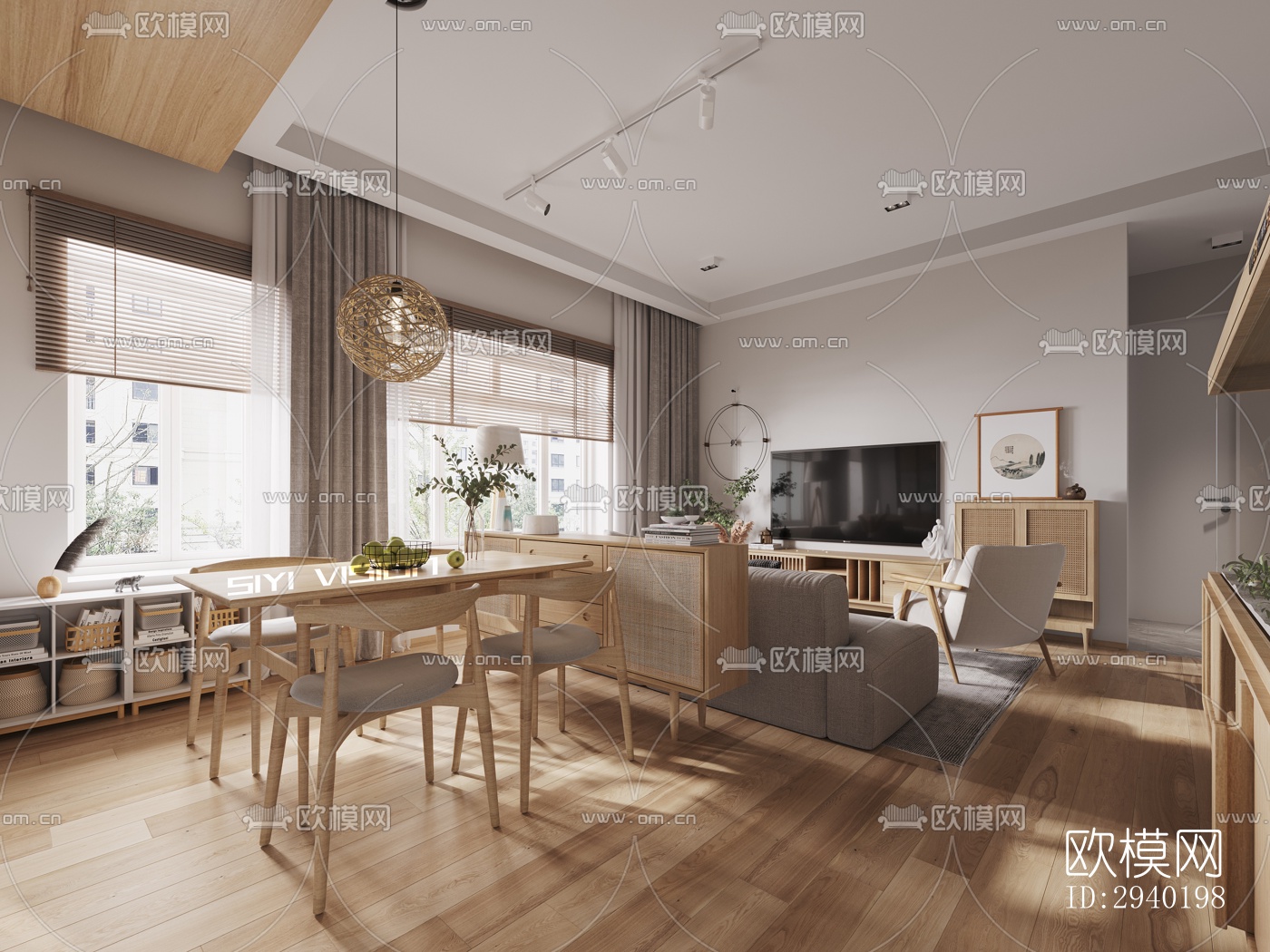 日式平层效果图下载（渲染图6）