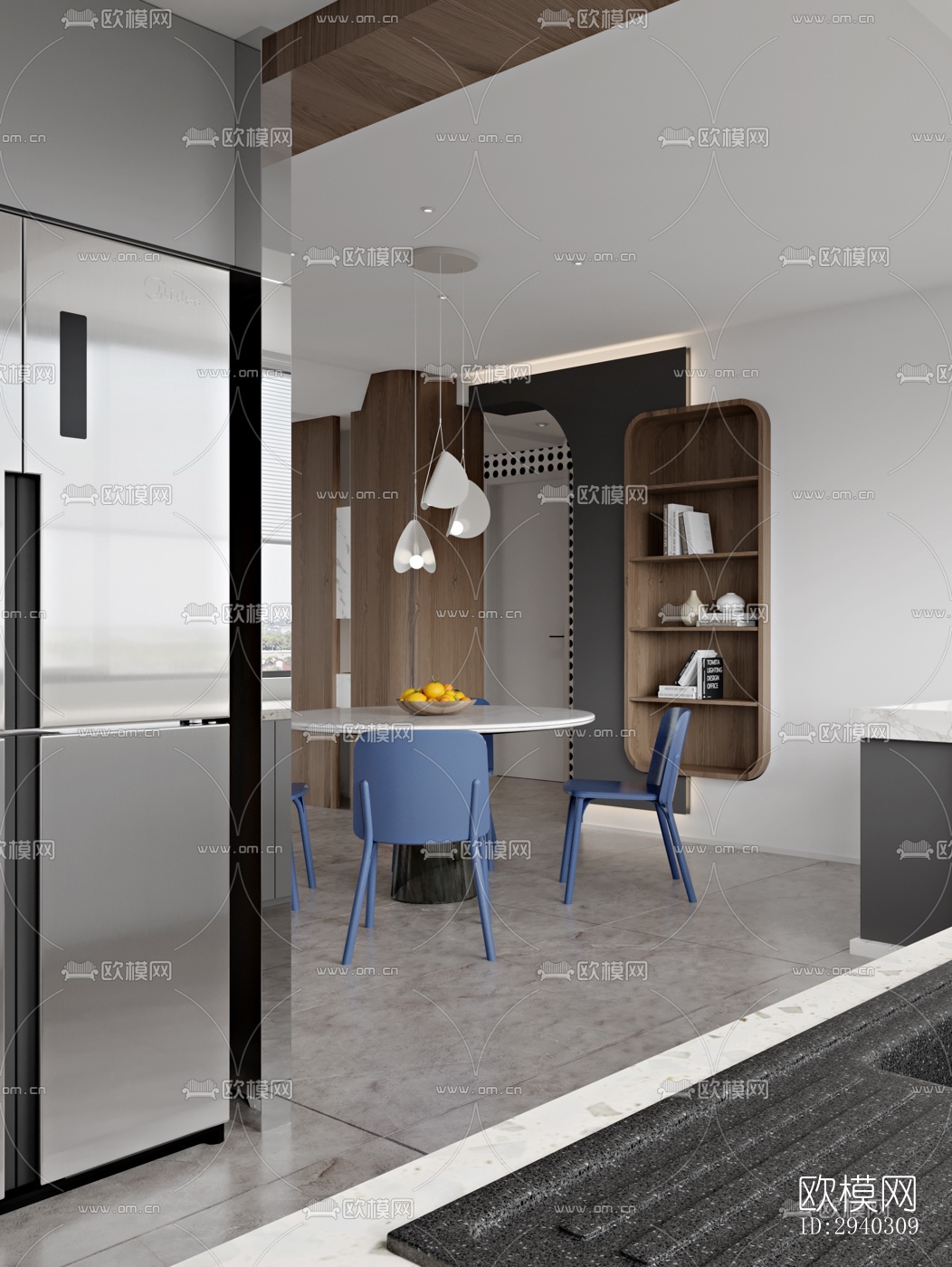 现代平层效果图下载（渲染图4）