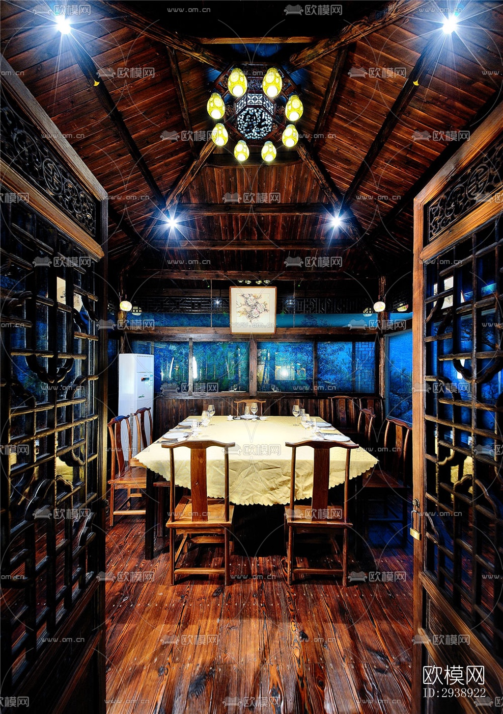 中式酒店民宿效果图下载（渲染图8）