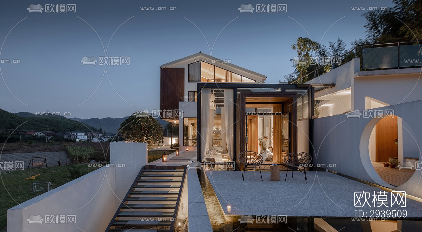 现代酒店民宿效果图下载（渲染图19）