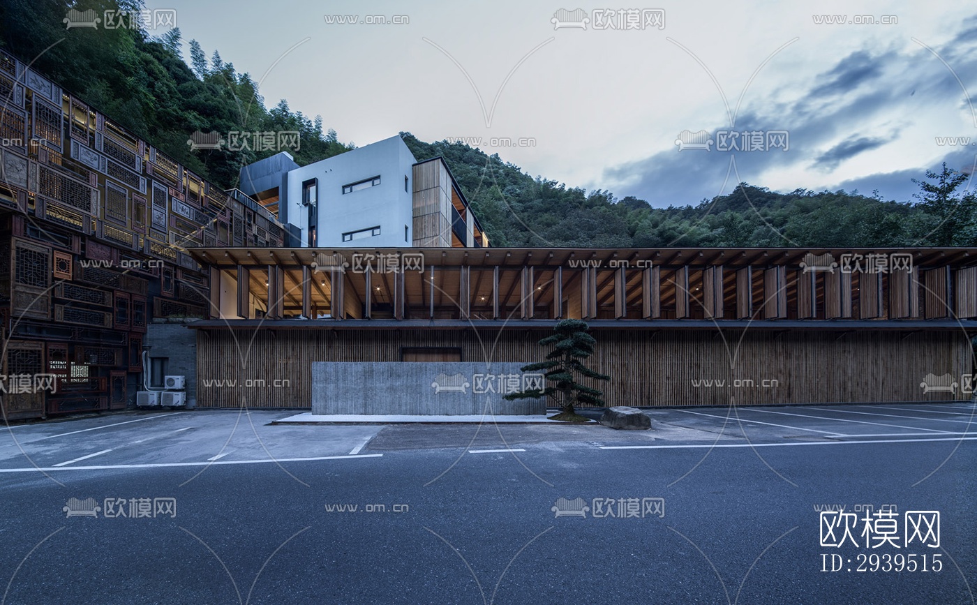 现代酒店民宿效果图下载（渲染图1）