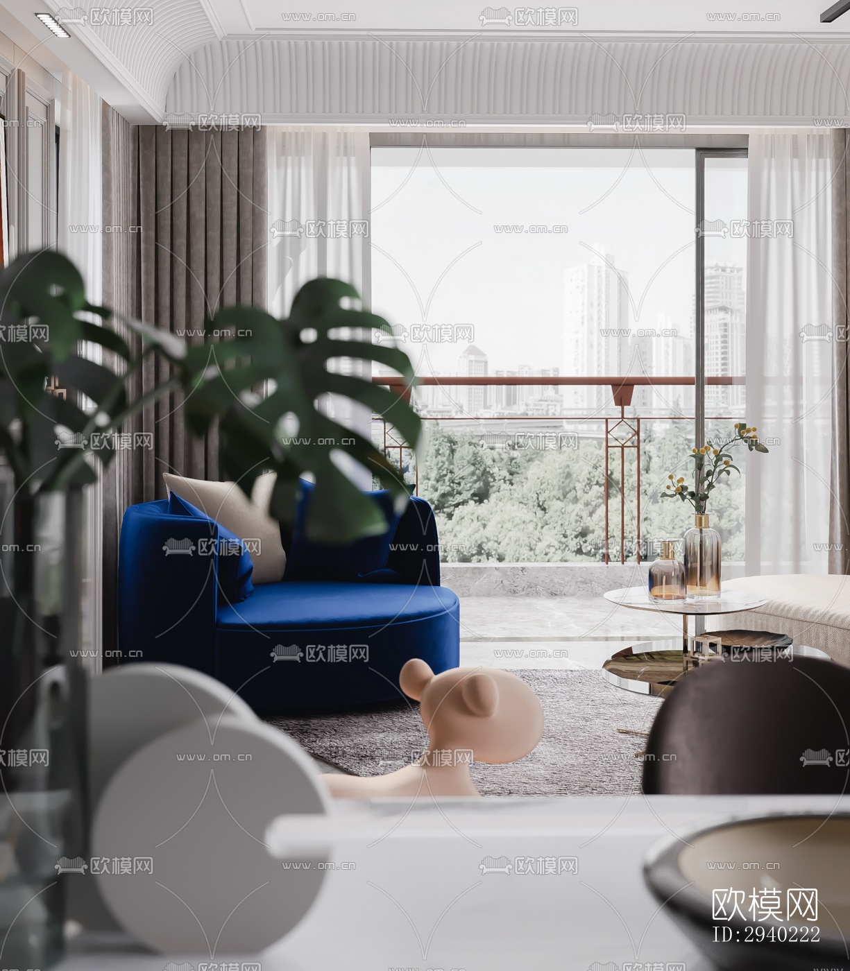 欧式平层效果图下载（渲染图7）