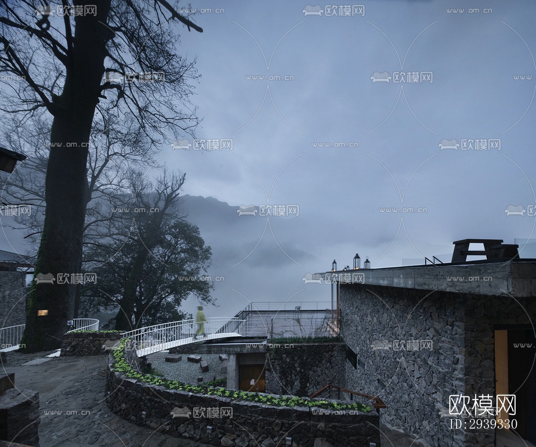 新中式酒店民宿效果图下载（渲染图13）