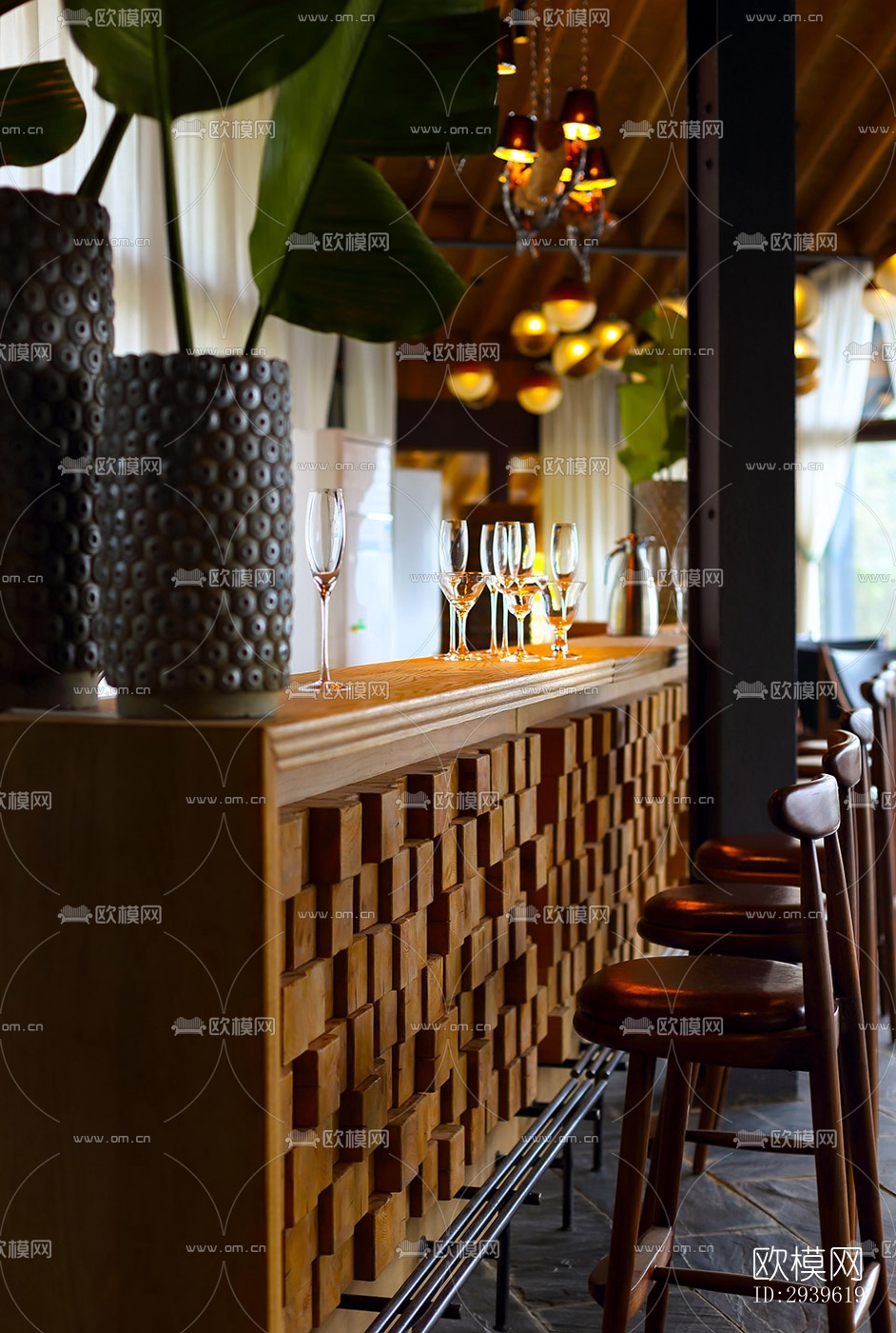 美式酒店民宿效果图下载（渲染图3）