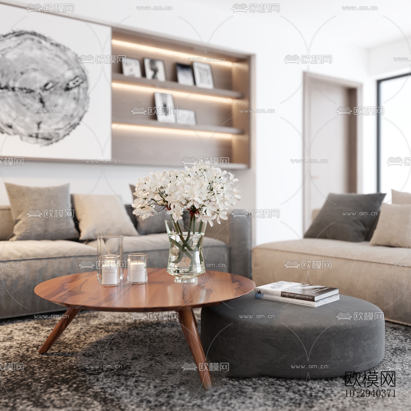 现代平层效果图下载（渲染图3）