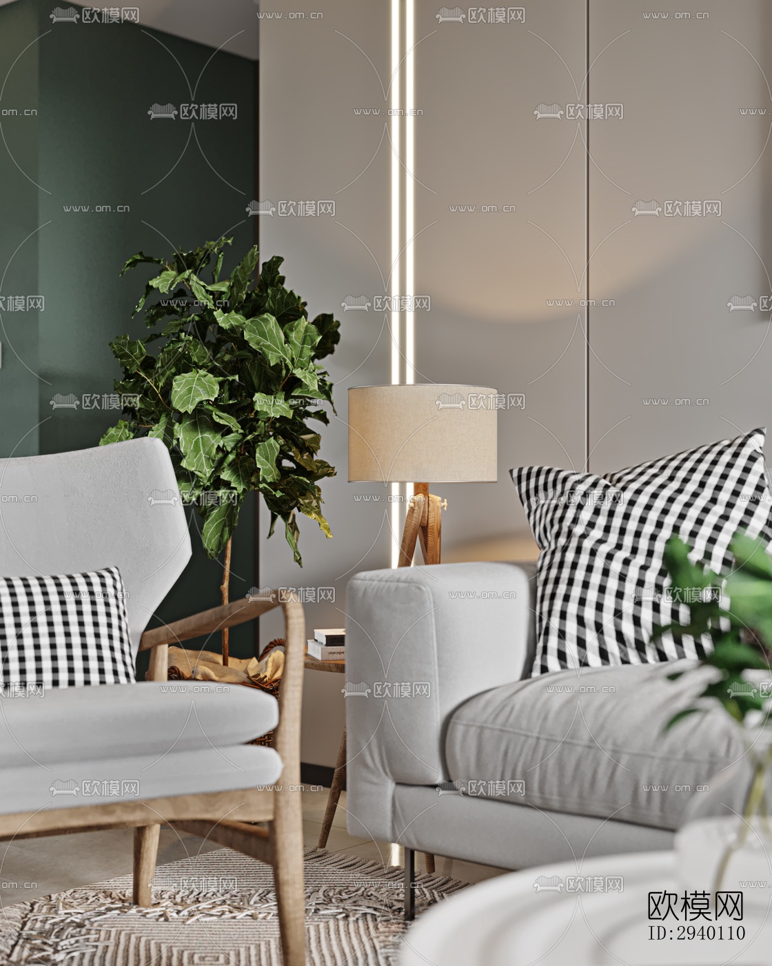 北欧平层效果图下载（渲染图7）