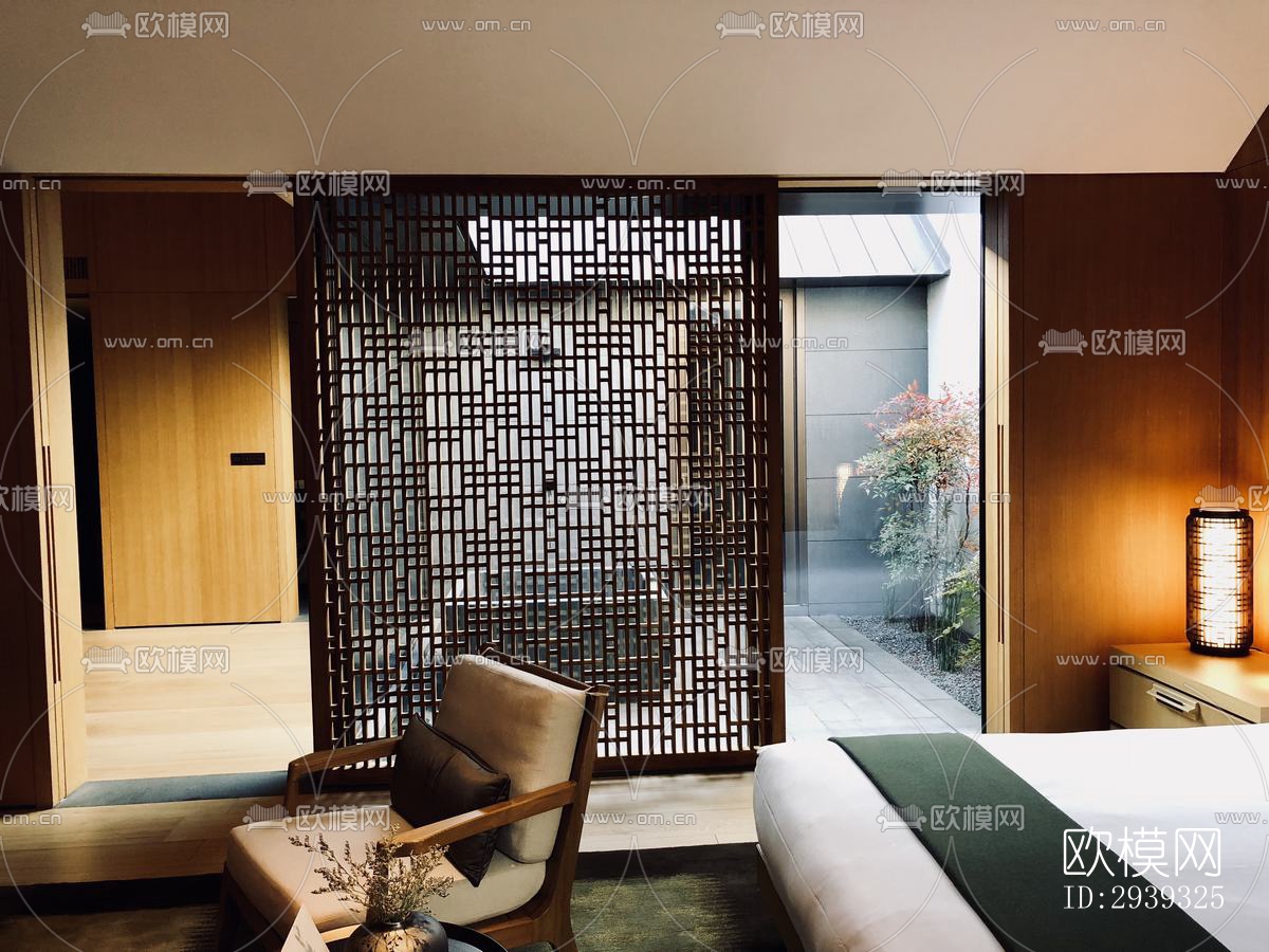 新中式酒店民宿效果图下载（渲染图13）