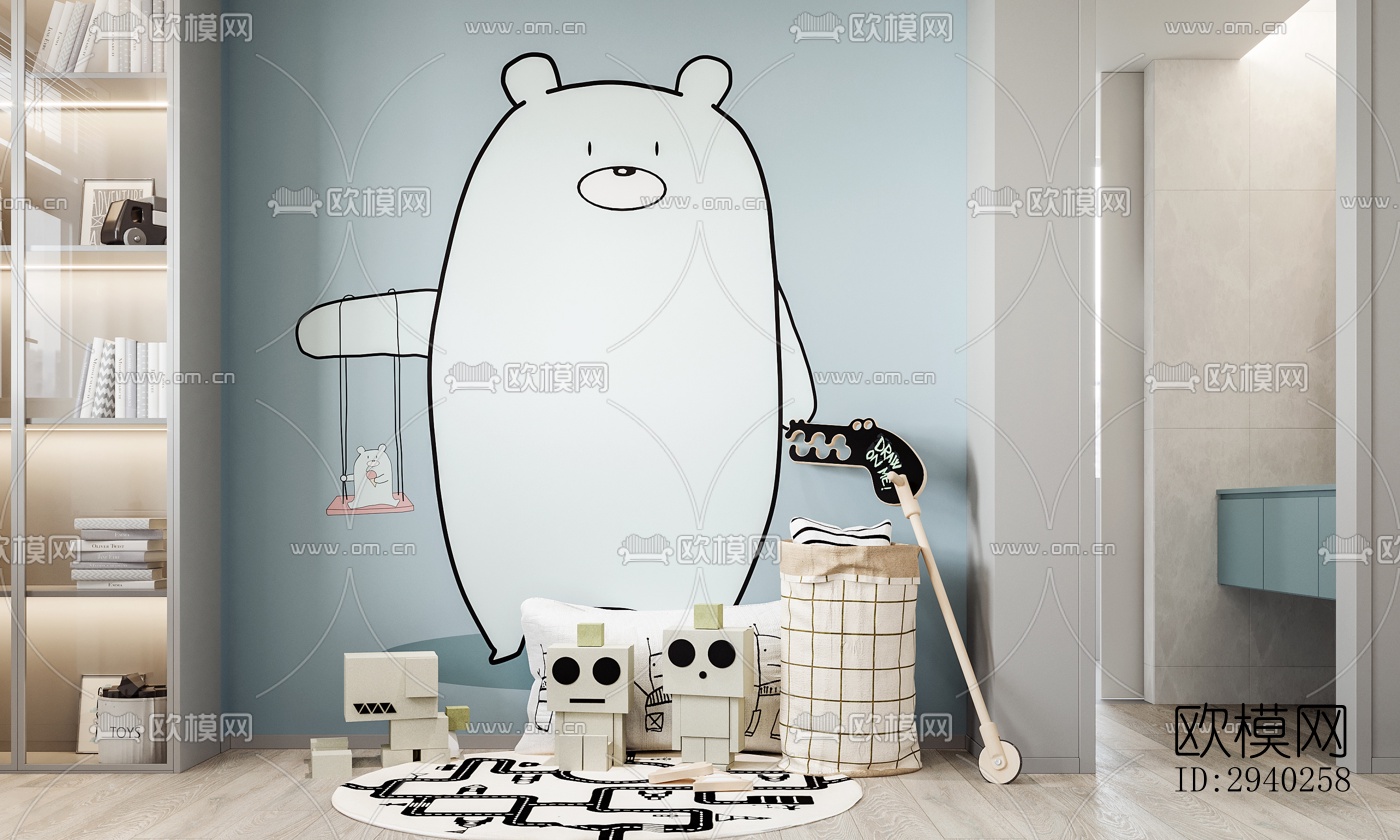 现代平层效果图下载（渲染图3）