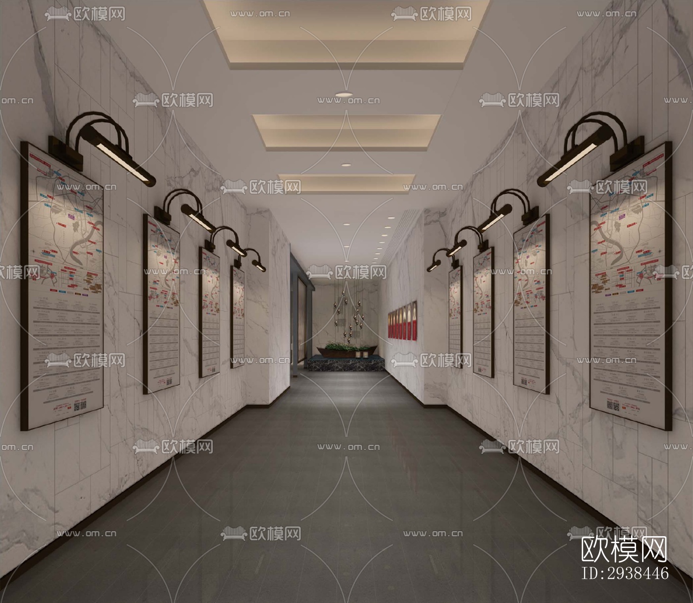 新中式售楼处效果图下载（渲染图9）