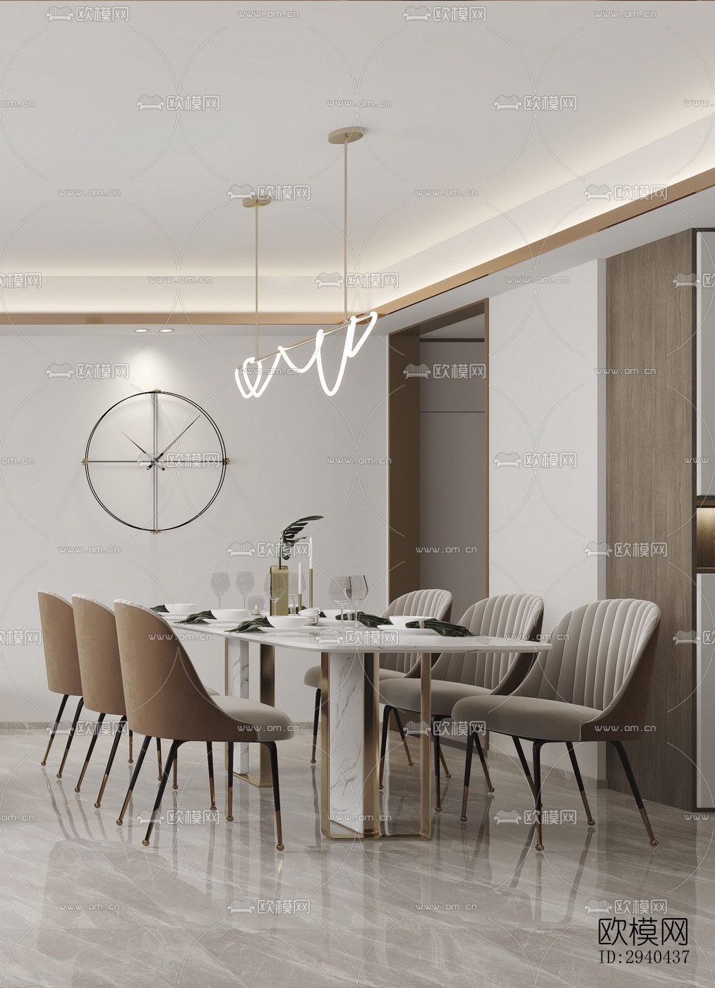 现代平层效果图下载（渲染图6）