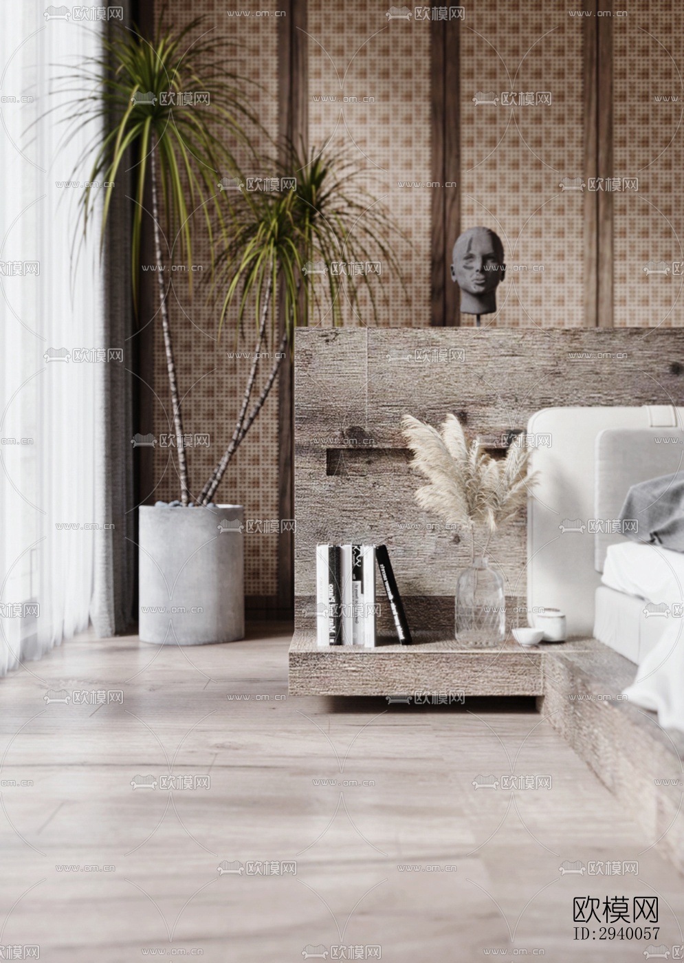 侘寂平层效果图下载（渲染图10）