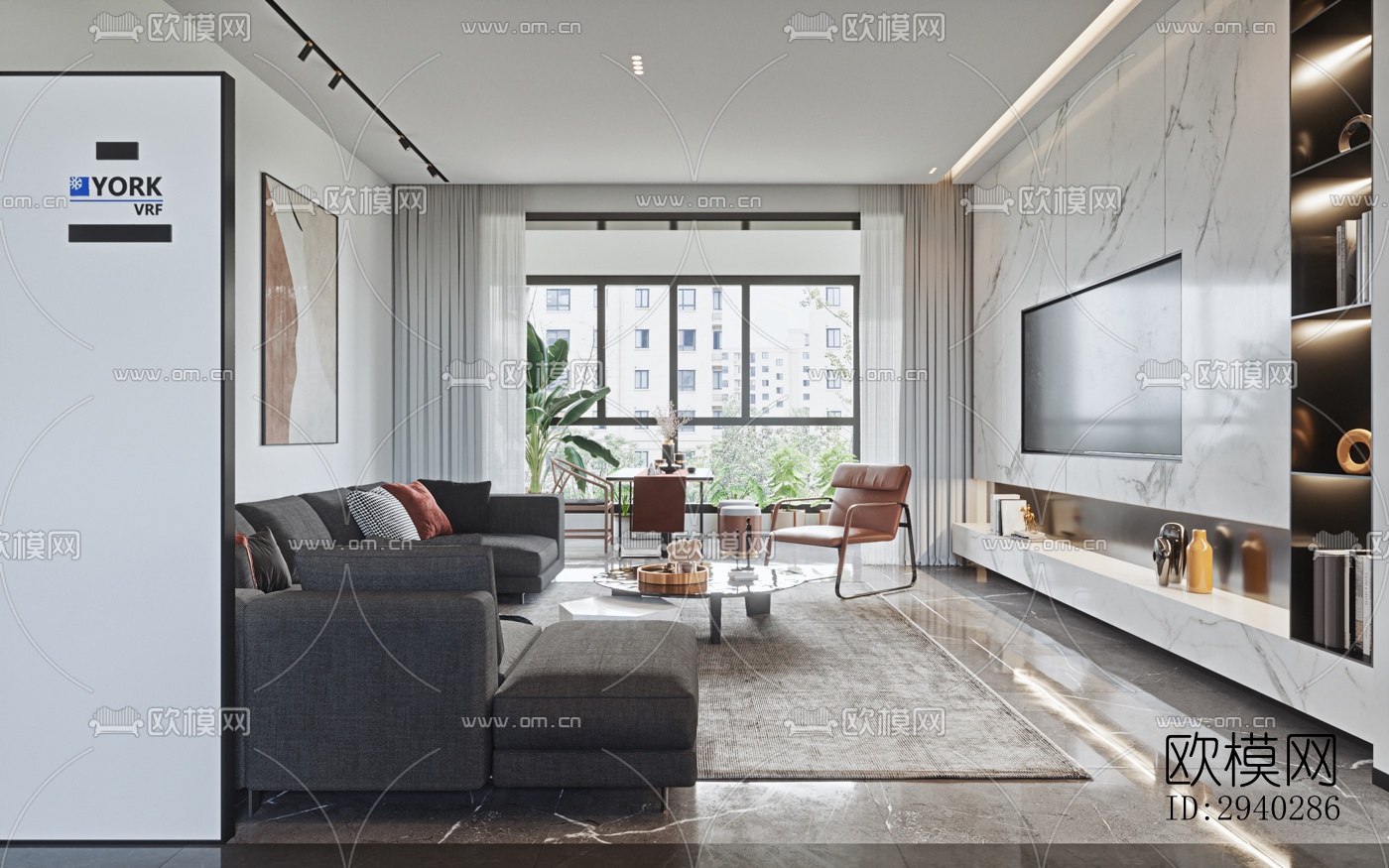 现代平层效果图下载（渲染图5）