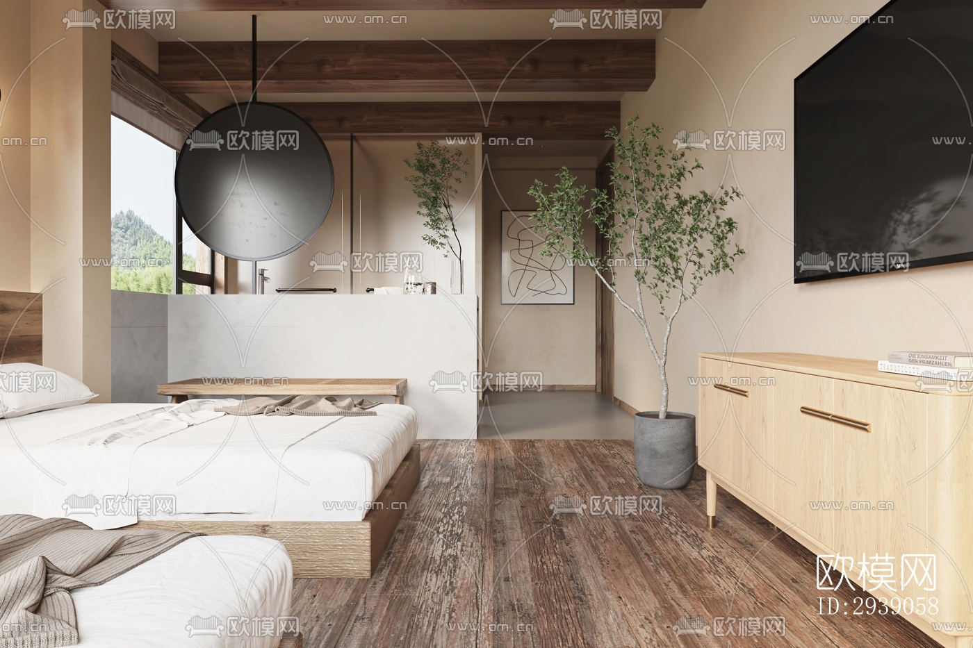 侘寂酒店民宿效果图下载（渲染图4）