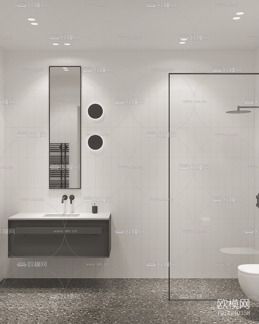 现代平层效果图下载（渲染图14）