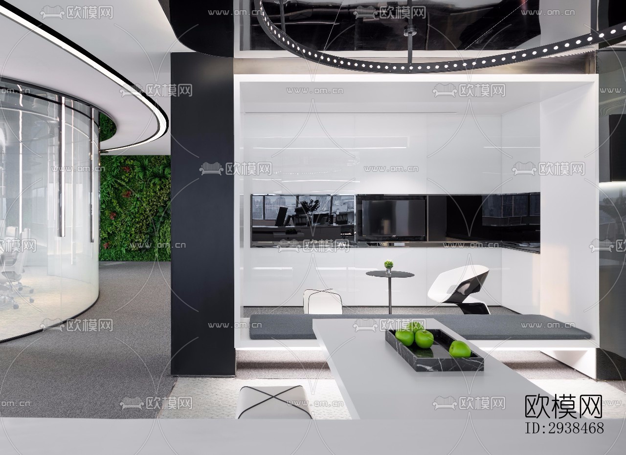 高级灰售楼处效果图下载（渲染图8）