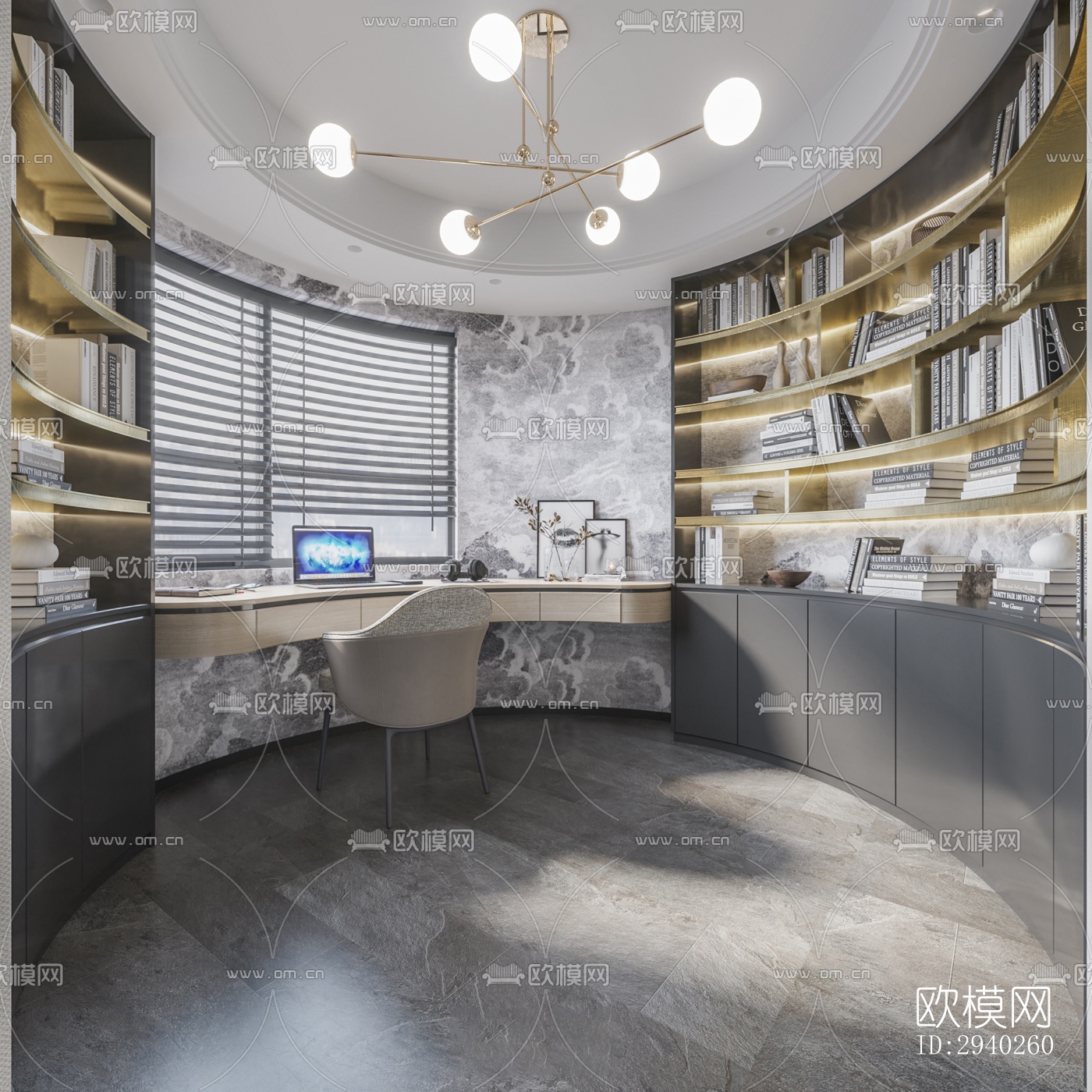 现代平层效果图下载（渲染图10）