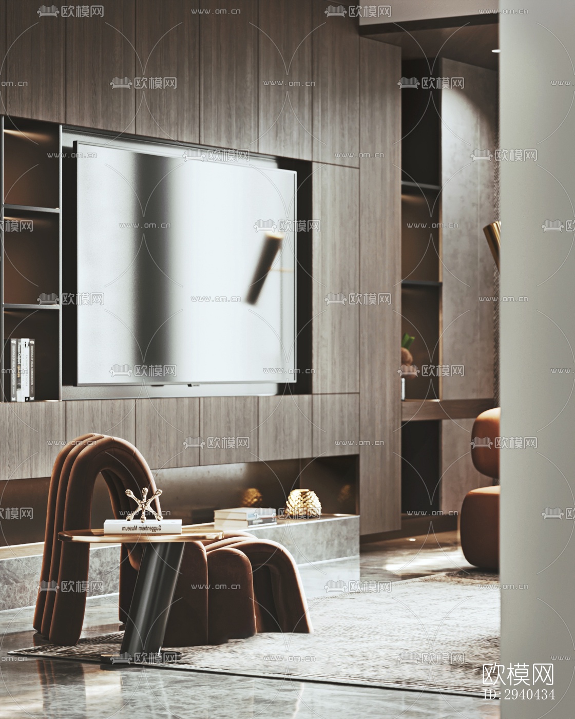 现代平层效果图下载（渲染图3）