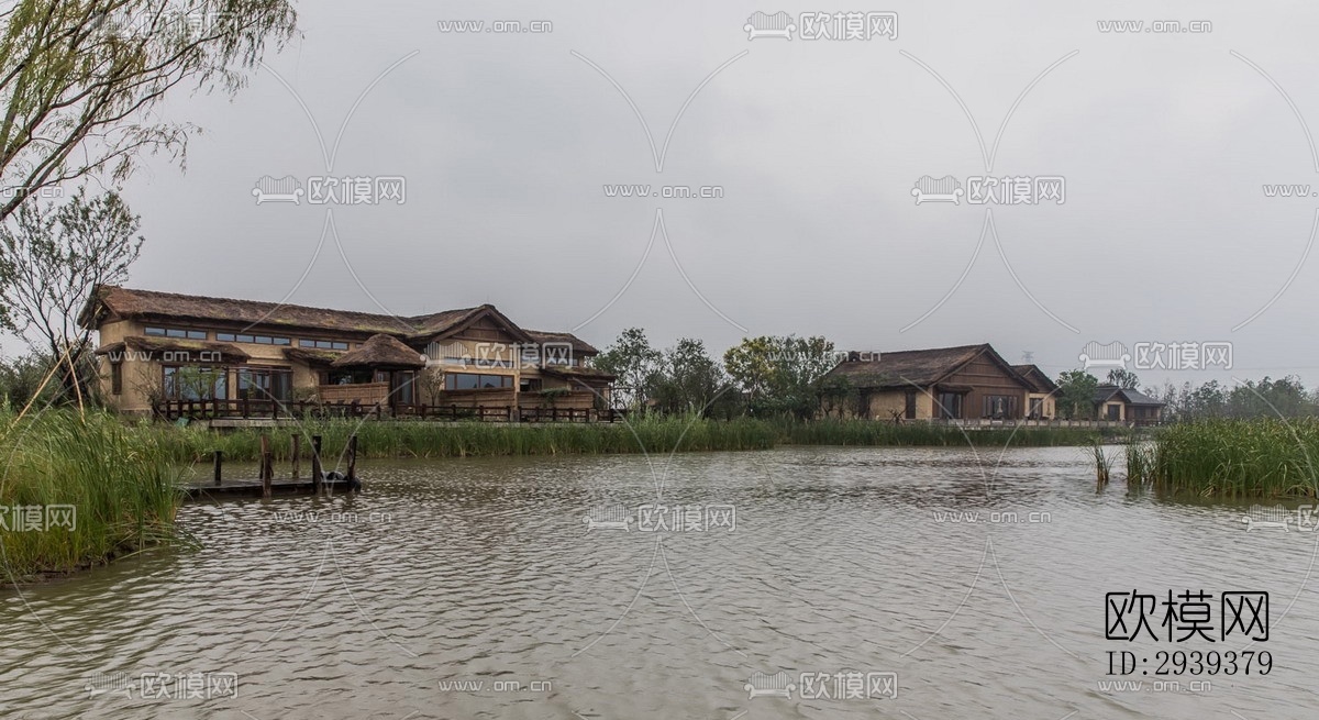 新中式酒店民宿效果图下载（渲染图2）