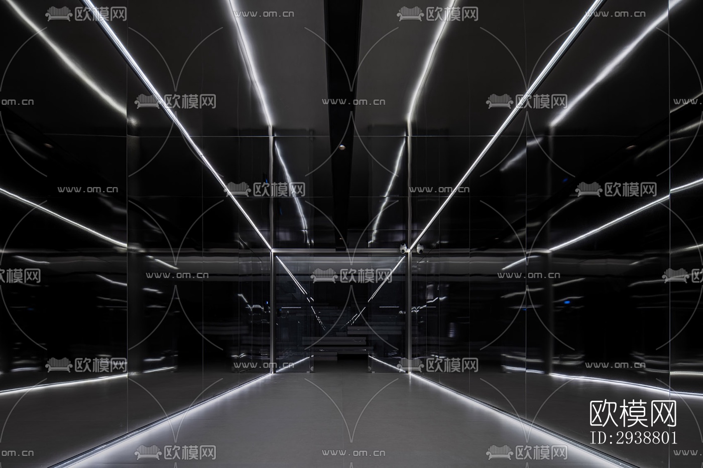 高级灰展览展厅效果图下载（渲染图16）