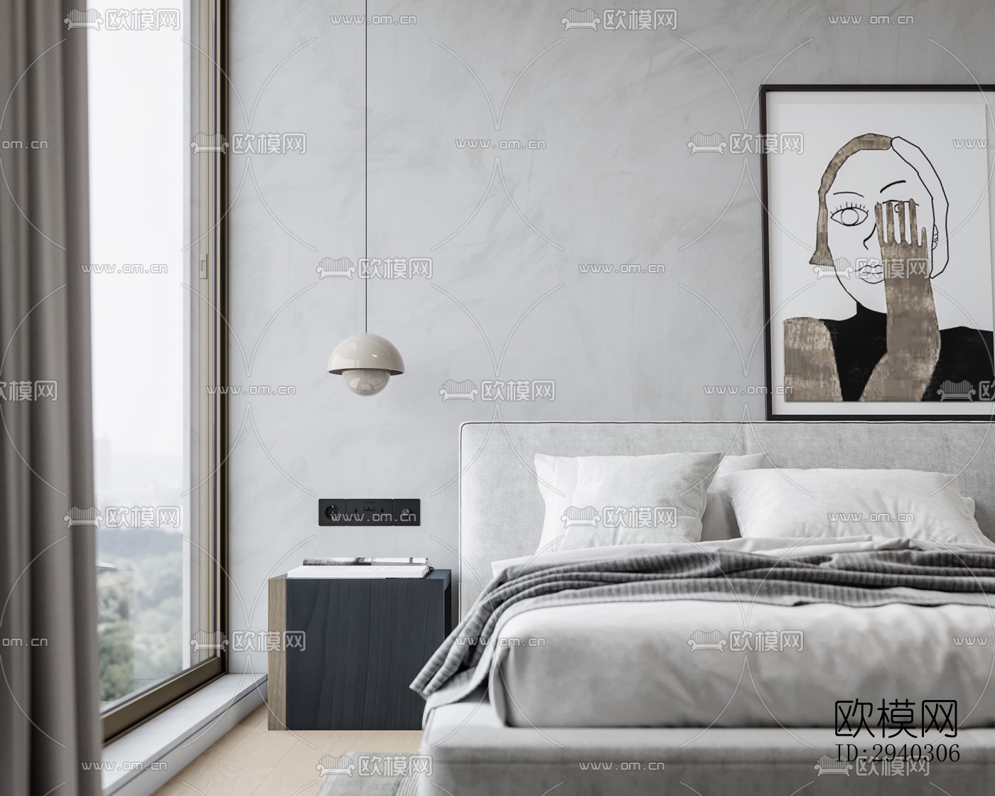 现代平层效果图下载（渲染图13）