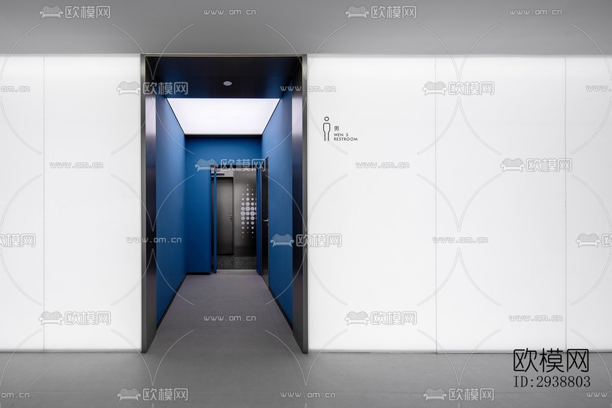 高级灰展览展厅效果图下载(渲染图14)