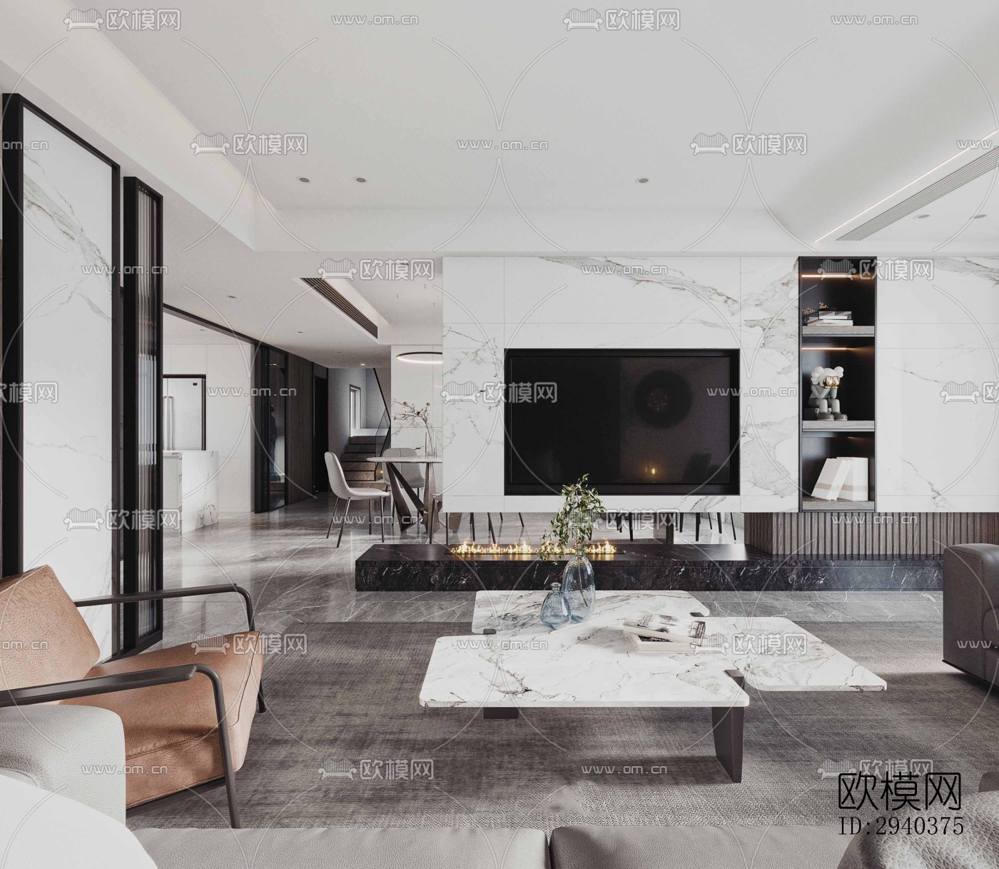 现代平层效果图下载（渲染图2）