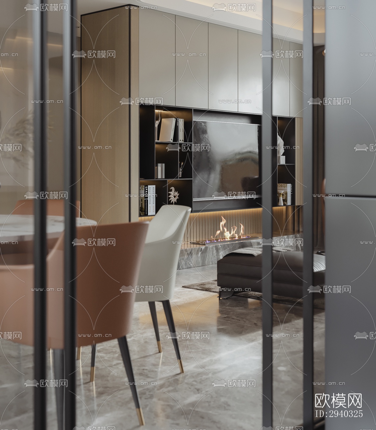 现代平层效果图下载（渲染图12）